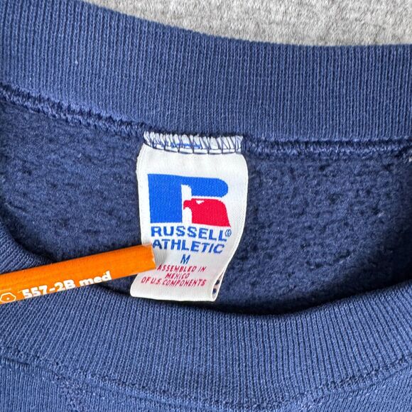 Vintage Russell Athletic Blank Sweatshirt Men's Medium Blue Grunge Skate Y2K - Picture 3 of 7